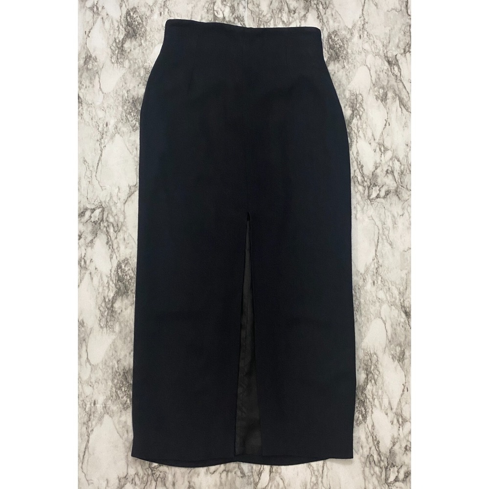 Express Compagnie Internationale Velour Skirt Sz  7/8 Black Made in USA Vintage